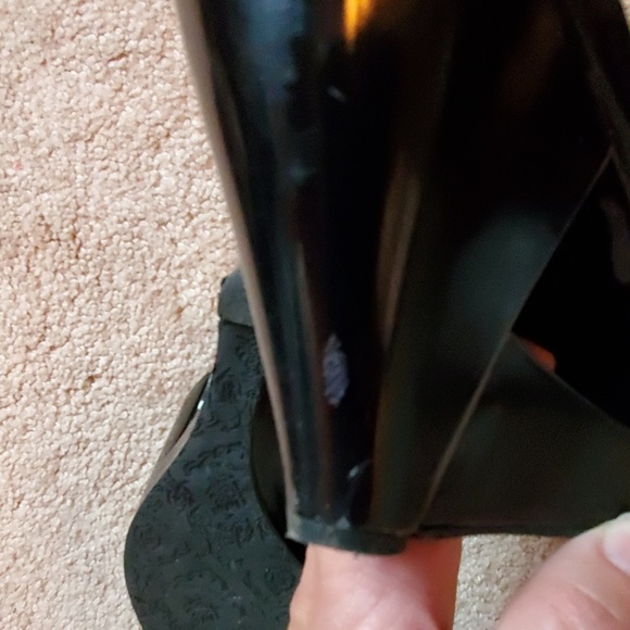 BCBGirls Black Patent Wedge Sandal - Picture 5 of 7